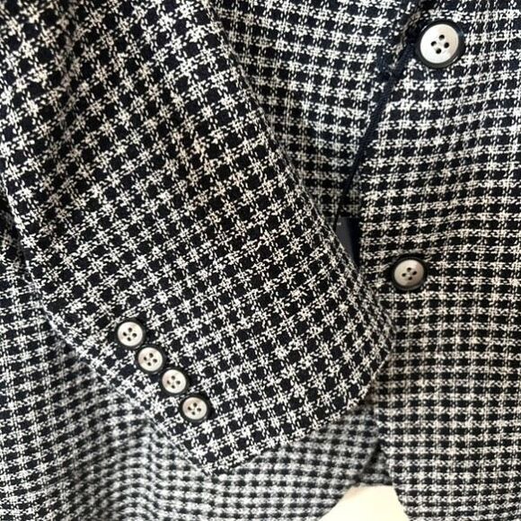 STAFFORD Men's Classic Fit Navy Blue Check Sport Coat Blazer Jacket 44S NWT - Picture 5 of 16